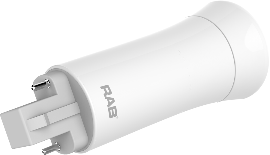 RAB PLC-9-V-850-BYP Vertical LED Lamp – Type B Bypass – 9W – 5000K – G24D Base – 1000 Lumens