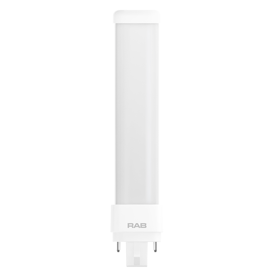 RAB PLC-9.5-H-8FA-DIR PLC Horizontal LED Lamp – Type A Ballast Compatible – 9.5W – 4-CCT Selectable – G24Q Base – 960-1050 Lumens