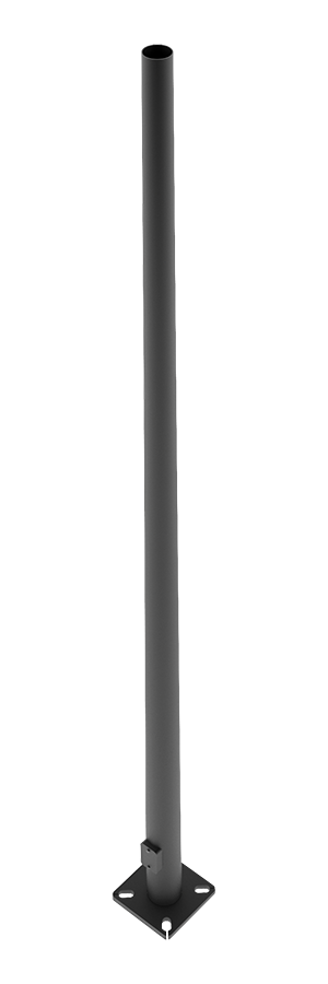 RAB PTR6-11-20D2 20 Ft Round Tapered Steel Light Pole – 6 In Diameter – 11 Gauge – Drilled Two Sides – Square Base
