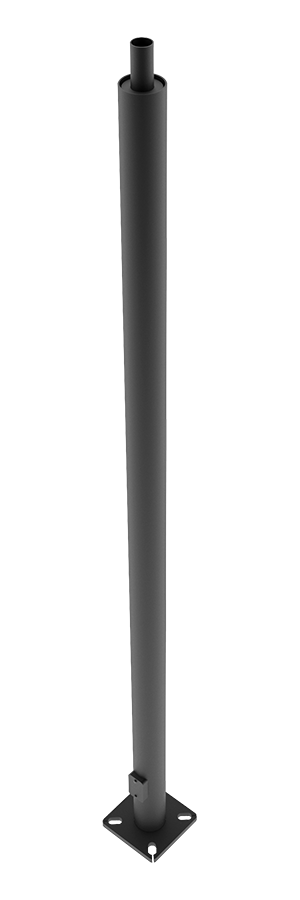 RAB PR4-07-20WT 20 Ft Round Steel Light Pole – 4 In Diameter – 7 Gauge – Welded Tenon – Square Base