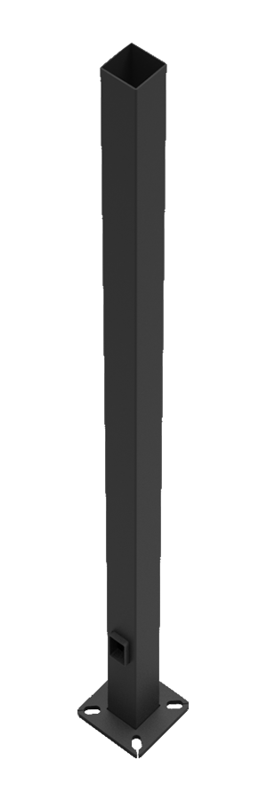 RAB PS4-11-20D2 20 Ft Square Steel Light Pole – 4 In Square – 11 Gauge – Drilled Two Sides – Square Base