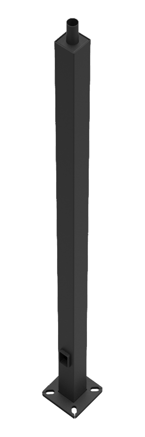 RAB PS4-07-20WT 20 Ft Square Steel Light Pole – 4 In Square – 7 Gauge – Welded Tenon – Square Base