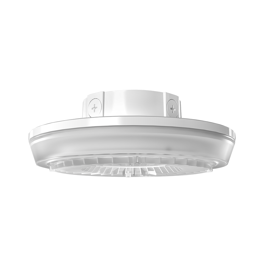 RAB PRT55RW/480 Field-Adjustable Round LED Parking Garage Light – Selectable 30W/42W/55W – Selectable 3000K/4000K/5000K – 7340-7651 Lumens – 480V – Integrated Photocell – White Finish