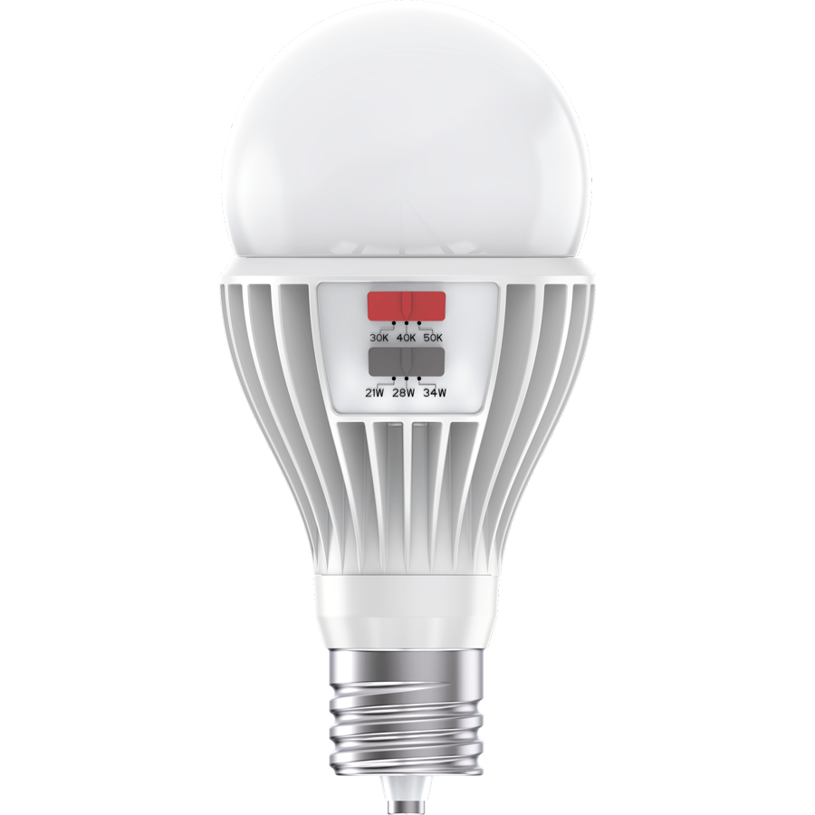 RAB PS30-34S-EX39-8CCT-DIM-UNV PS30 LED Retrofit Lamp – Selectable 34W/30W/23W – Selectable 3000K/4000K/5000K – EX39 Mogul Base – CRI80 – Dimmable – 120-277V – 2983-4850 Lumens