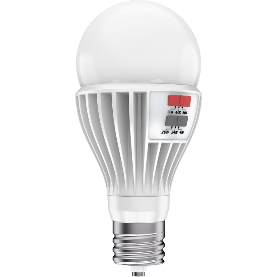 RAB PS30-41S-EX39-8CCT-DIM-UNV PS30 LED Retrofit Lamp – Selectable 41W/36W/30W – Selectable 3000K/4000K/5000K – EX39 Mogul Base – CRI80 – Dimmable – 120-277V – 3947-5859 Lumens