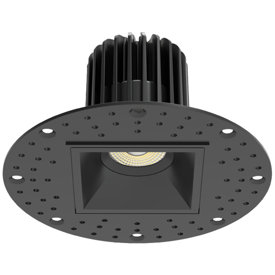 RAB R2STLB 2in Trimless Recessed Light – 9W – 600 Lumens – 2700K–5000K – 120V – Square – Smooth Trim – Black Finish – 90+ CRI