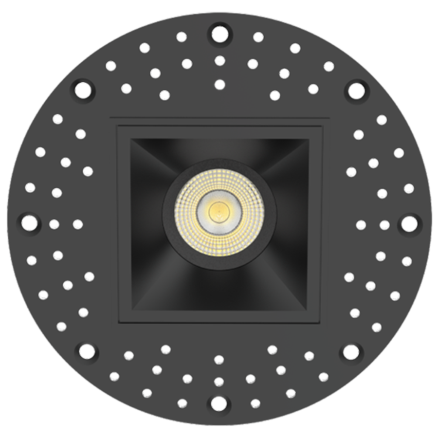 RAB R2STLB 2in Trimless Recessed Light – 9W – 600 Lumens – 2700K–5000K – 120V – Square – Smooth Trim – Black Finish – 90+ CRI