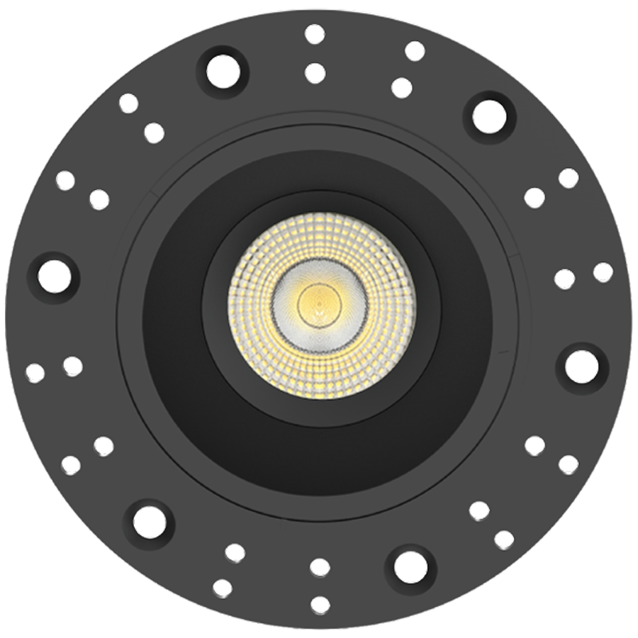 RAB R2TLB 2in Trimless Recessed Light – 9W – 600 Lumens – 2700K–5000K – 120V – Round – Smooth Trim – Black Finish – 90+ CRI