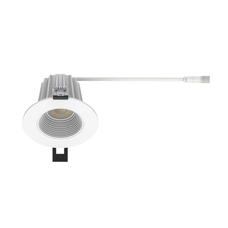 RAB R3-9B 3in Regressed Recessed Light – 9W – 650 Lumens – 2700K–5000K – 120V – Round – Baffle Trim – White Finish – 90+ CRI