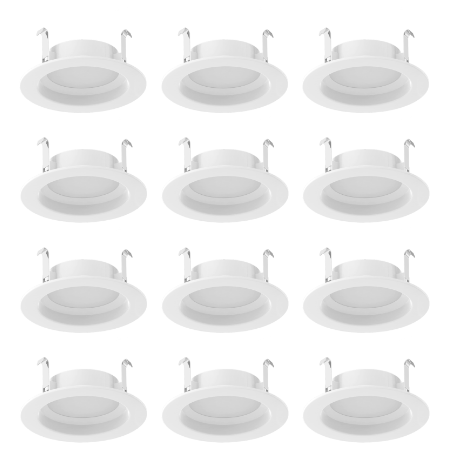 RAB R34-4/BP 4" Retrofit Downlight - 700 Lumens - 7.5W - 120V - 5CCT Selectable - Smooth Trim - White - 12 Pack