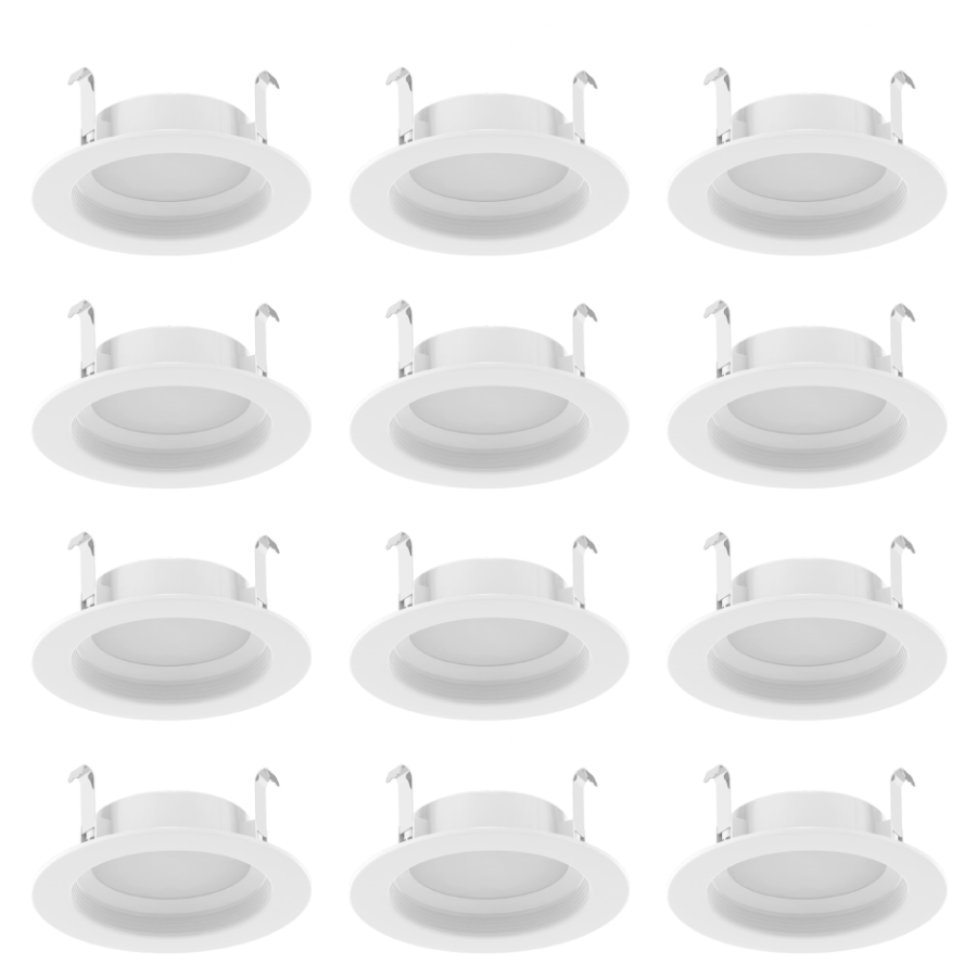 RAB R34-4B/BP 4" Retrofit Downlight - 700 Lumens - 7.5W - 120V - 5CCT Selectable - Baffle Trim - White - 12 Pack