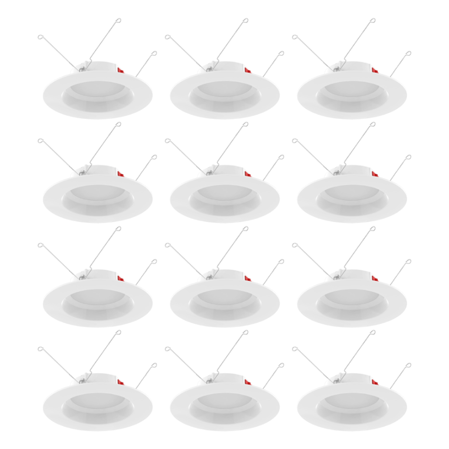 RAB R34-6/BP 6" Retrofit Downlight - 900 Lumens - 10W - 120V - 5CCT Selectable - Smooth Trim - White - 12 Pack