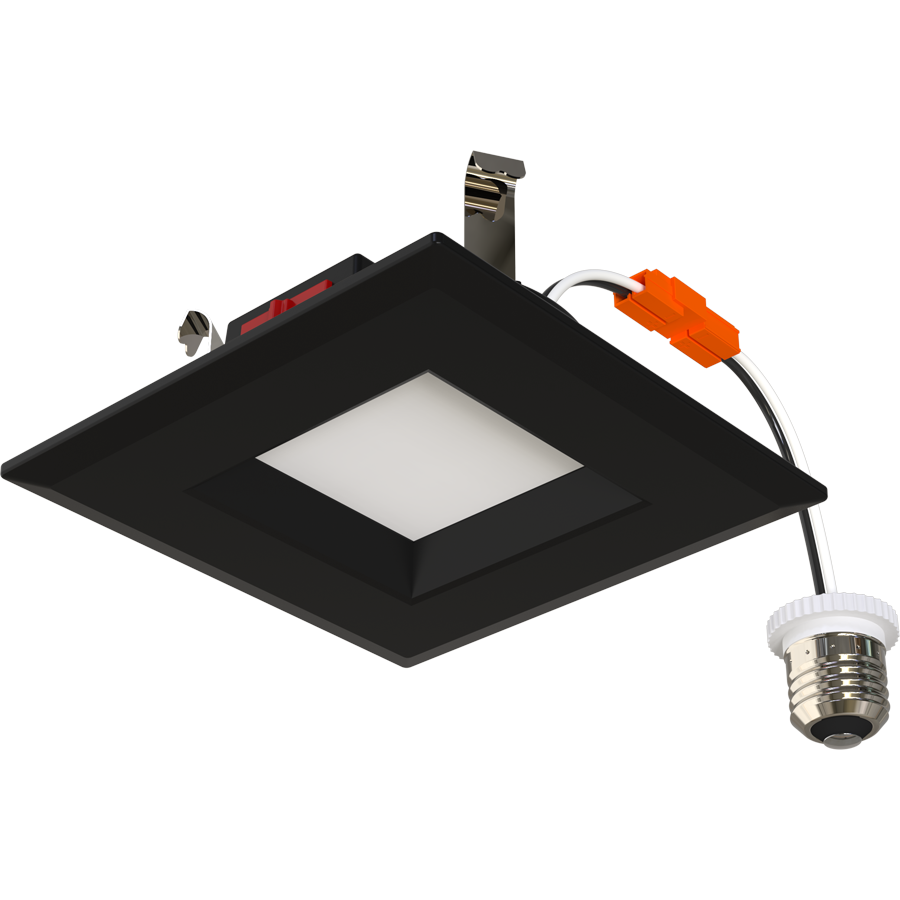 RAB R34S-4-B 4" Square Retrofit Downlight - 601-628 Lumens - 6W - 120V - 5CCT Selectable - Smooth Trim - Black