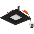 RAB R34S-4B-B R34S 4" Square Retrofit Downlight - 607-634 Lumens - 6W - 120V - 5CCT Selectable - Baffle Trim - Black