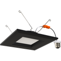 RAB R34S-6-B R34S 6" Square Retrofit Downlight - 947-1009 Lumens - 9W - 120V - 5CCT Selectable - Smooth Trim - Black