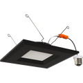 RAB R34S-6B-B R34S 6" Square Retrofit Downlight - 927-985 Lumens - 9W - 120V - 5CCT Selectable - Baffle Trim - Black