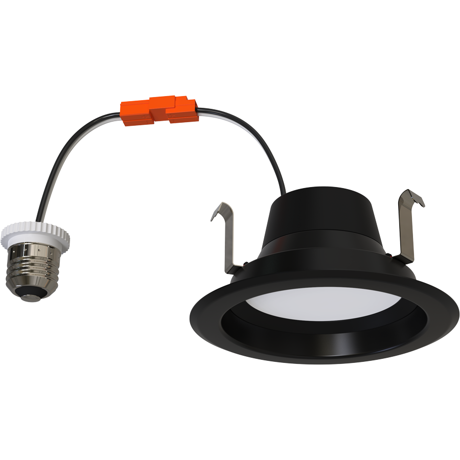 RAB R34X-4-B 4" Retrofit Downlight - 510-714 Lumens - 120V - Flux and CCT Selectable - Smooth Trim - Black
