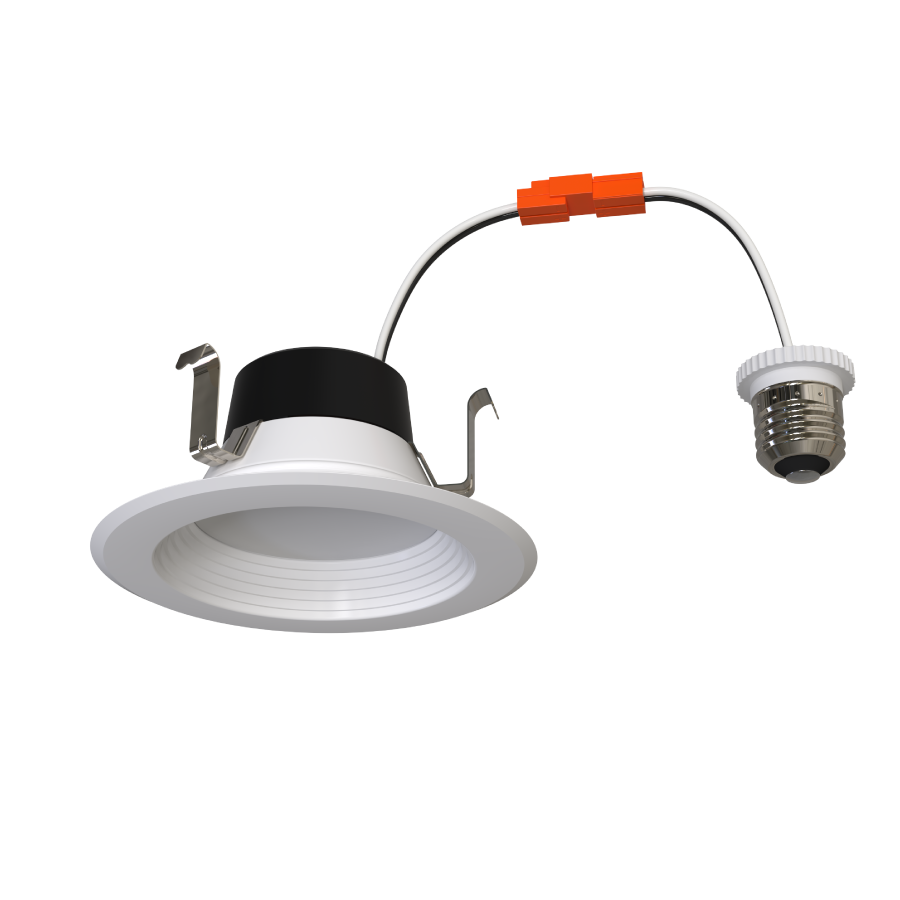 RAB R34X-4B 4" Retrofit Downlight - 515-720 Lumens - 120V - Flux and CCT Selectable - Baffle Trim - White