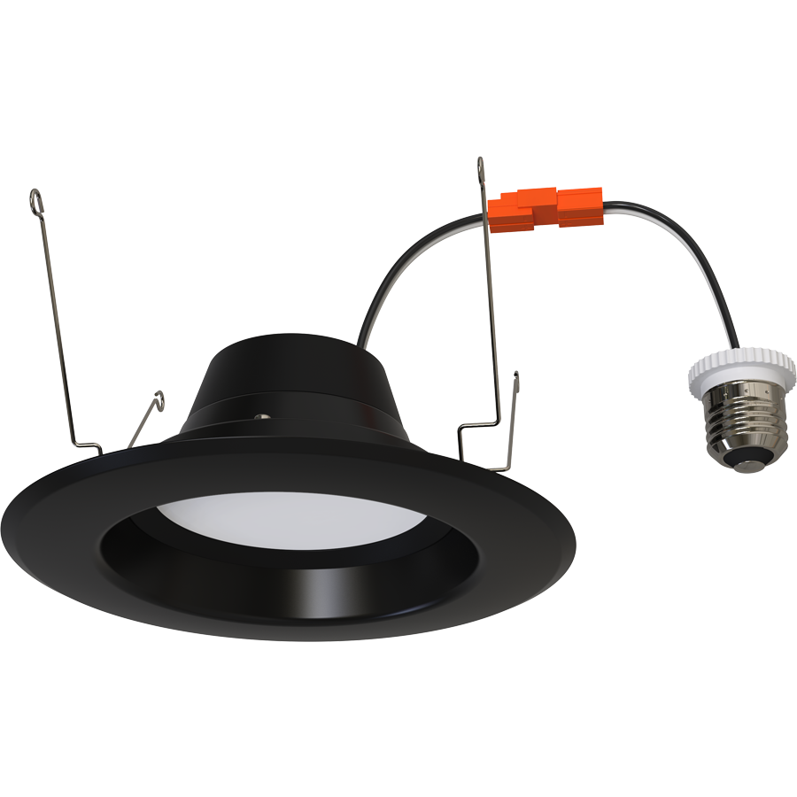 RAB R34X-6-B 6" Retrofit Downlight - 780-1377 Lumens - 120V - Flux and CCT Selectable - Smooth Trim - Black