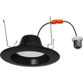 RAB R34X-6-B R34X 6" Retrofit Downlight - 780-1377 Lumens - 120V - Flux and CCT Selectable - Smooth Trim - Black