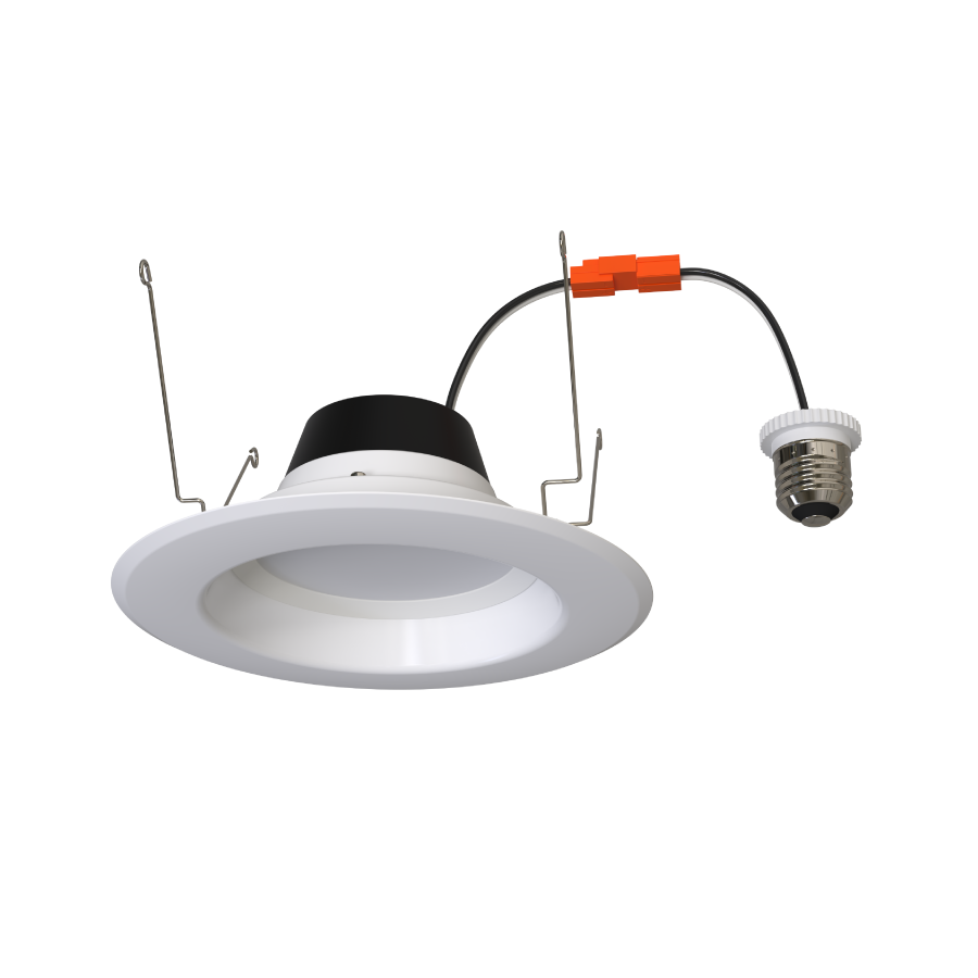 RAB R34X-6 6" Retrofit Downlight - 770-1330 Lumens - 120V - Flux and CCT Selectable - Smooth Trim - White
