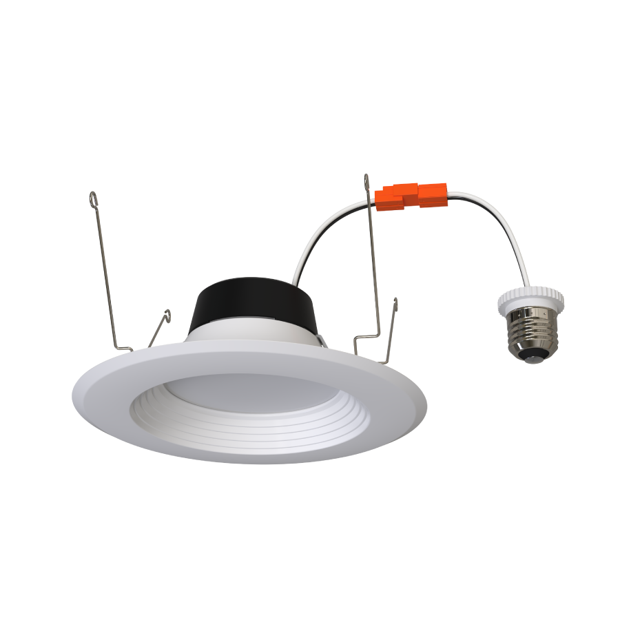 RAB R34X-6B 6" Retrofit Downlight - 770-1330 Lumens - 120V - Flux and CCT Selectable - Baffle Trim - White