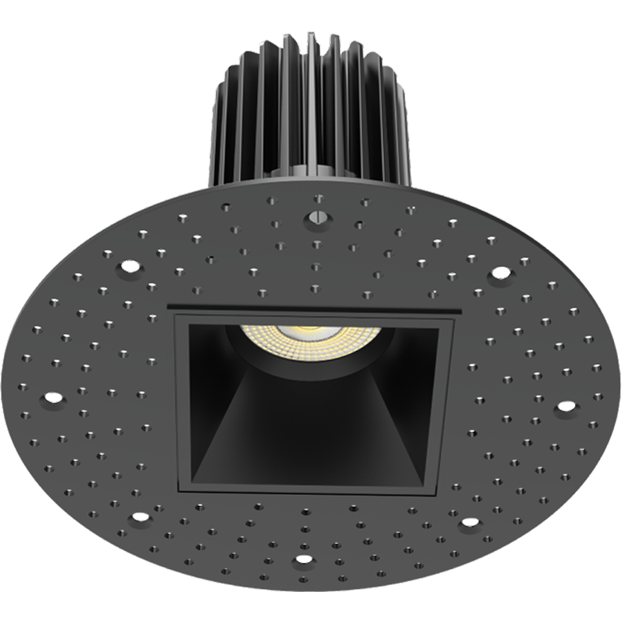 RAB R3STLB 3in Trimless Recessed Light – 15W – 1250 Lumens – 2700K–5000K – 120V – Square – Smooth Trim – Black Finish – 90+ CRI