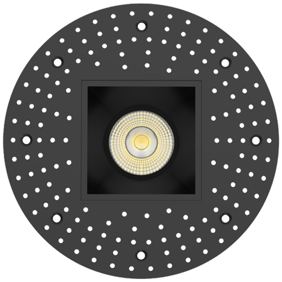 RAB R3STLB 3in Trimless Recessed Light – 15W – 1250 Lumens – 2700K–5000K – 120V – Square – Smooth Trim – Black Finish – 90+ CRI