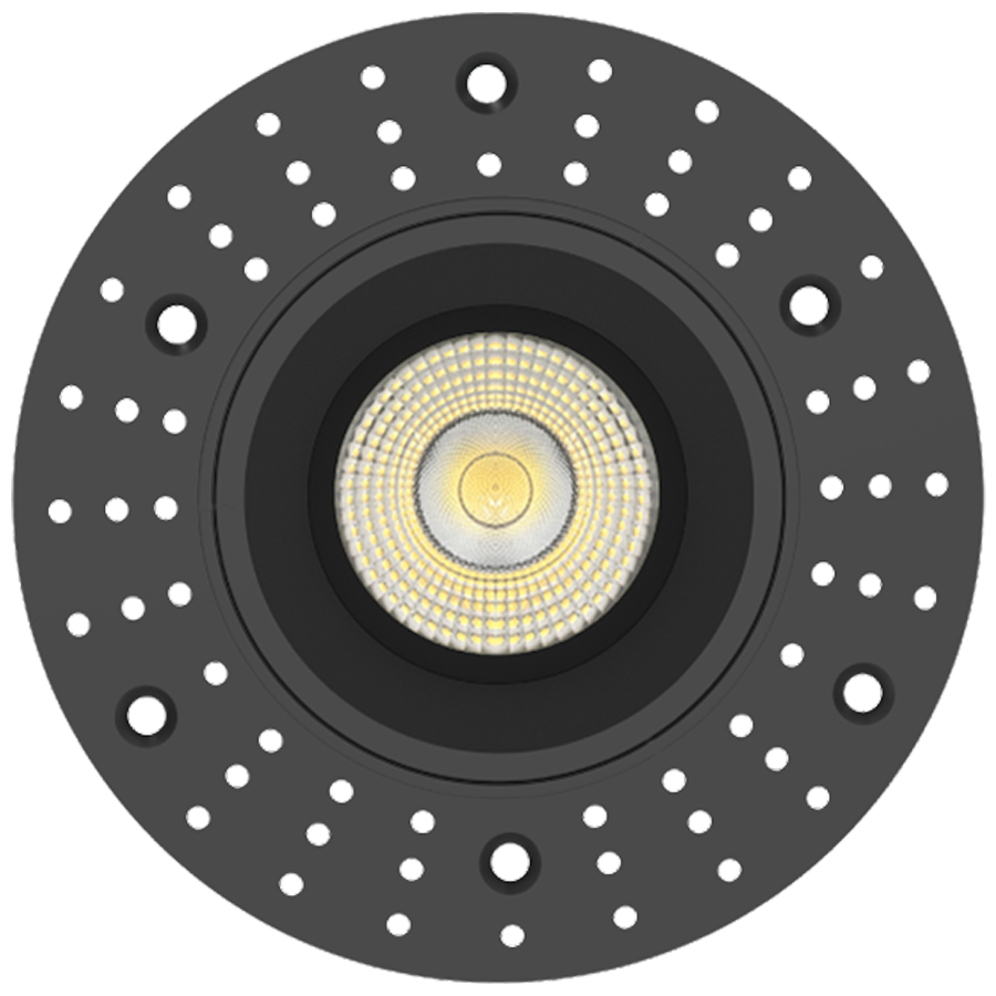 RAB R3TLB 3in Trimless Recessed Light – 15W – 1250 Lumens – 2700K–5000K – 120V – Round – Smooth Trim – Black Finish – 90+ CRI