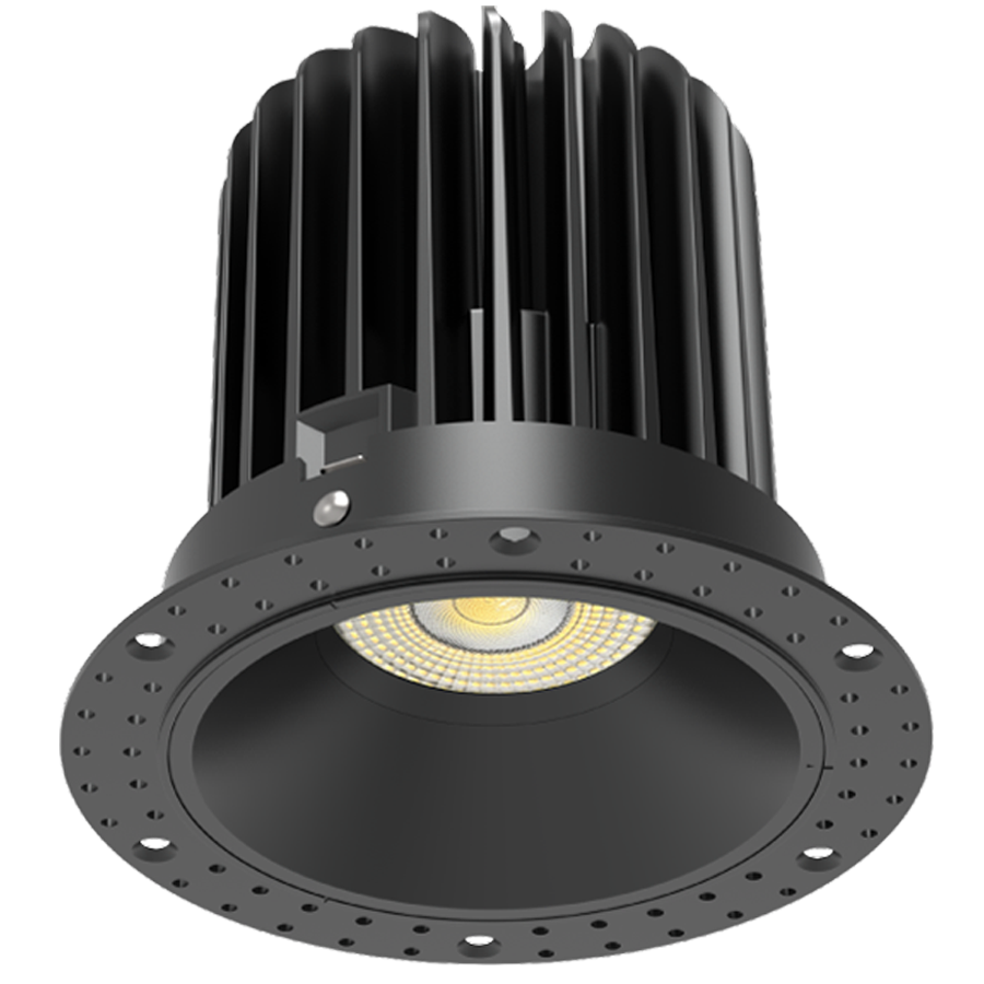 RAB R4TLB 4in Trimless Recessed Light – 20W – 1900 Lumens – 2700K–5000K – 120V – Round – Smooth Trim – Black Finish – 90+ CRI