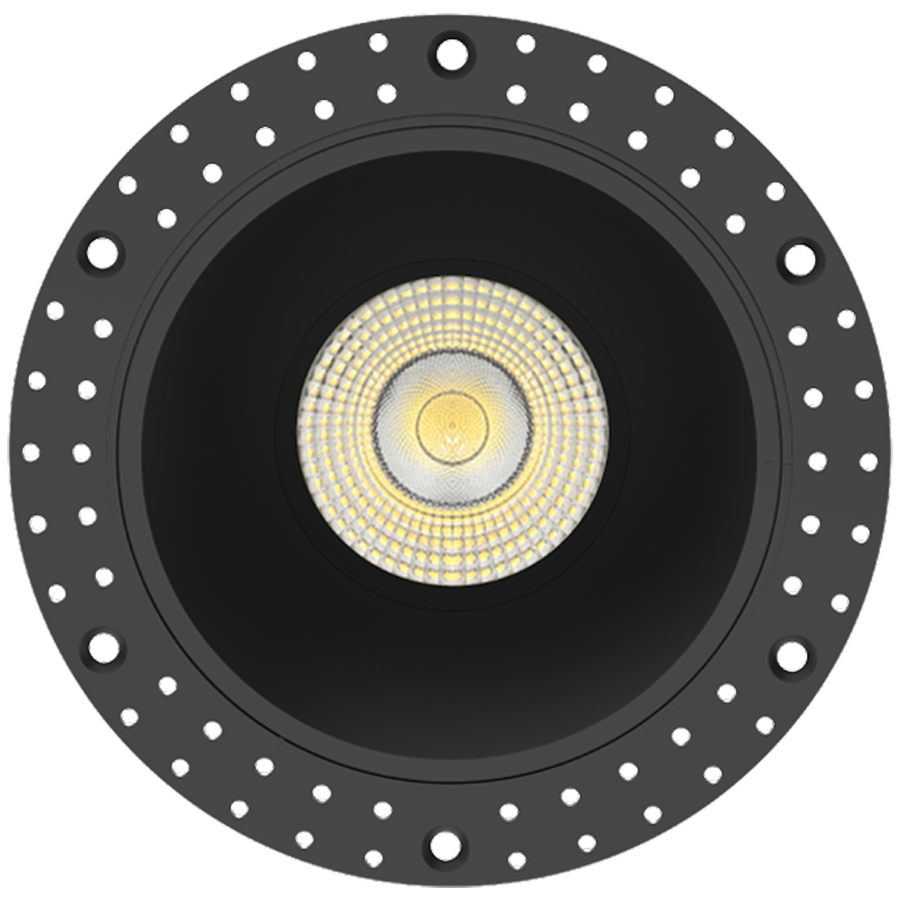 RAB R4TLB 4in Trimless Recessed Light – 20W – 1900 Lumens – 2700K–5000K – 120V – Round – Smooth Trim – Black Finish – 90+ CRI