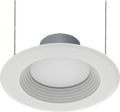 RAB R6R89FA120WB R6R 6" Residential Retrofit Downlight - 750 Lumens - 8W - 120V - Selectable CCT - Baffle Trim - White