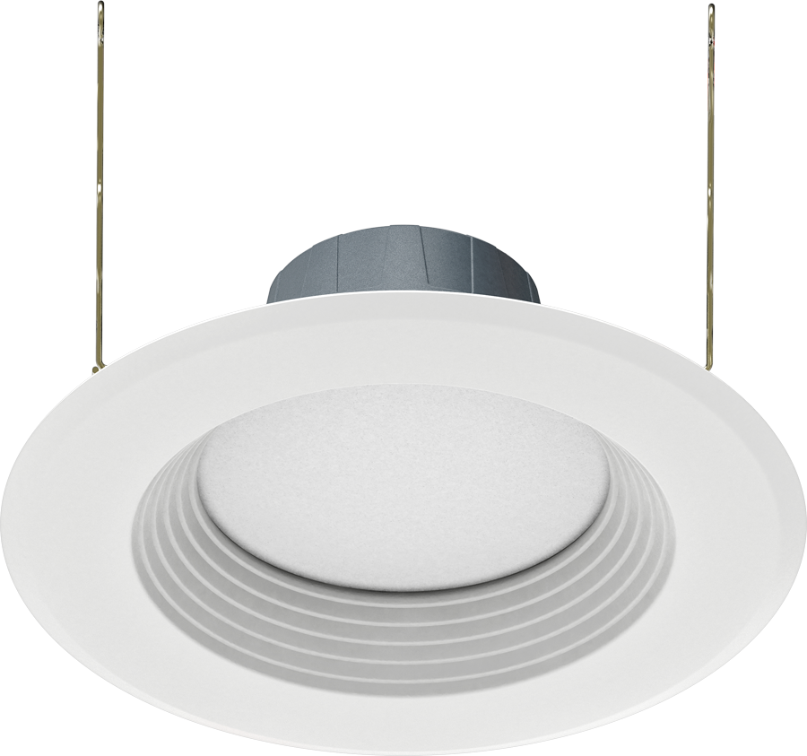 RAB R6R119FA120WB R6R 6" Residential Retrofit Downlight - 1100 Lumens - 10.5W - 120V - Selectable CCT - Baffle Trim - White
