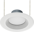 RAB R6R119FA120WB R6R 6" Residential Retrofit Downlight - 1100 Lumens - 10.5W - 120V - Selectable CCT - Baffle Trim - White
