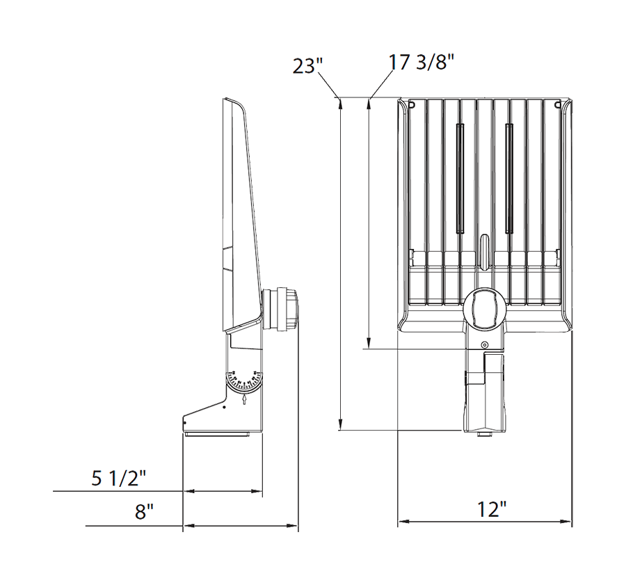 RAB A22-4T200/480 Type IV LED Area Light – Selectable 160W/180W/200W – 3000K/4000K/5000K – 22011-28615 Lumens – 480V – Pole Mount – 7-Pin Receptacle – Bronze Finish