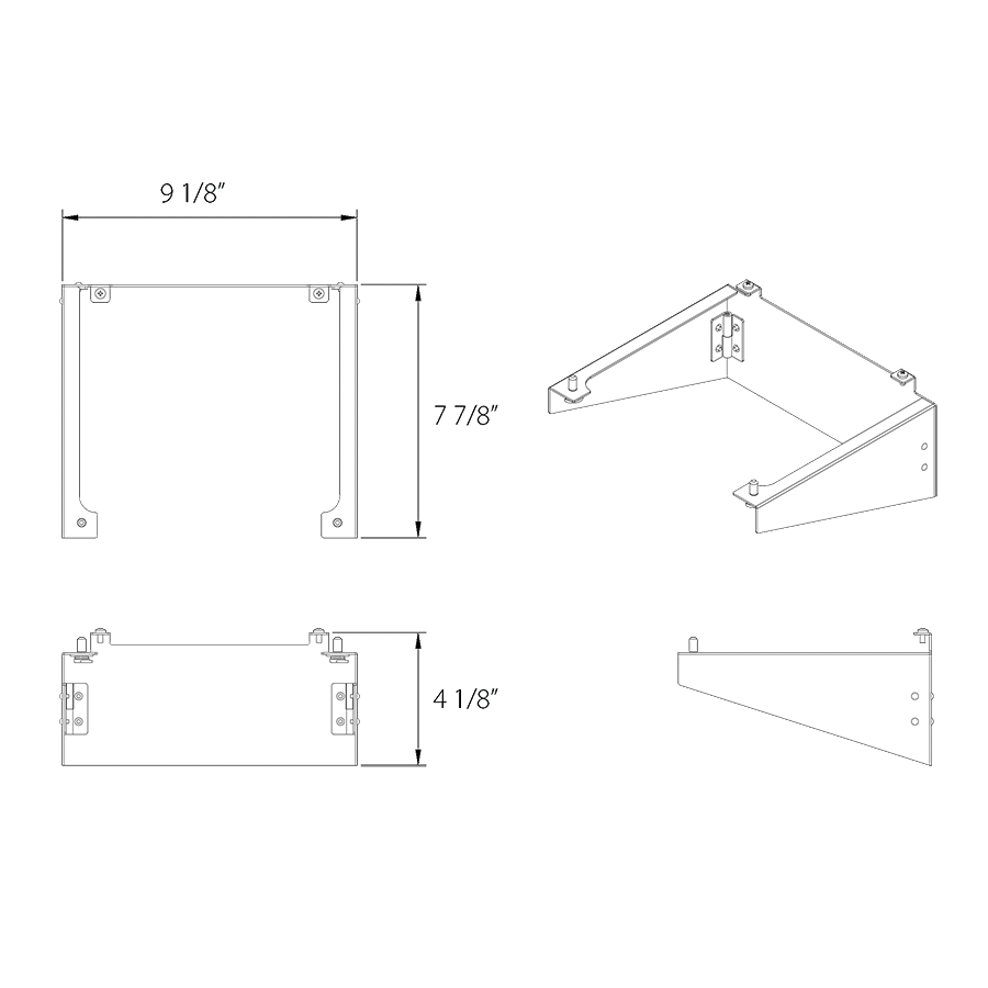 Dimension drawing of the RAB A22-70/100HSB A22 House Side Shield for A22 70W and 100W LED Area Lights - Blackshowing fixture dimensions and mounting measurements.