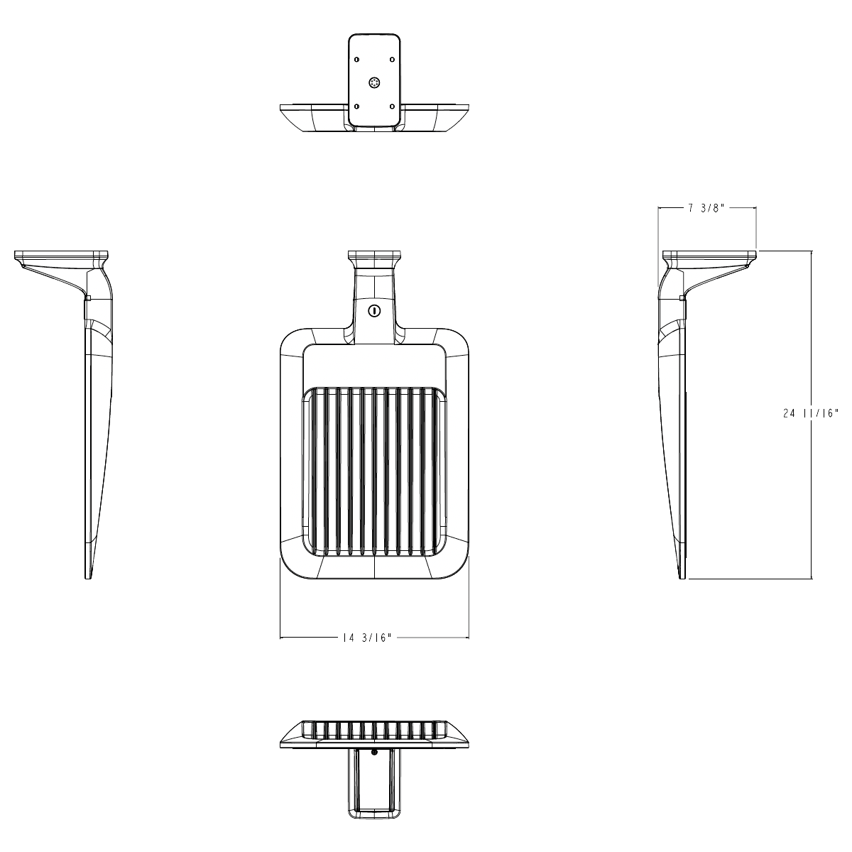 RAB A34T3MWM/480/PIR Type III LED Area Light – Selectable 100W/125W/150W – Selectable 3000K/4000K/5000K – 15856-24510 Lumens – 480V – Wall Mount – PIR Occupancy Sensor – Bronze Finish