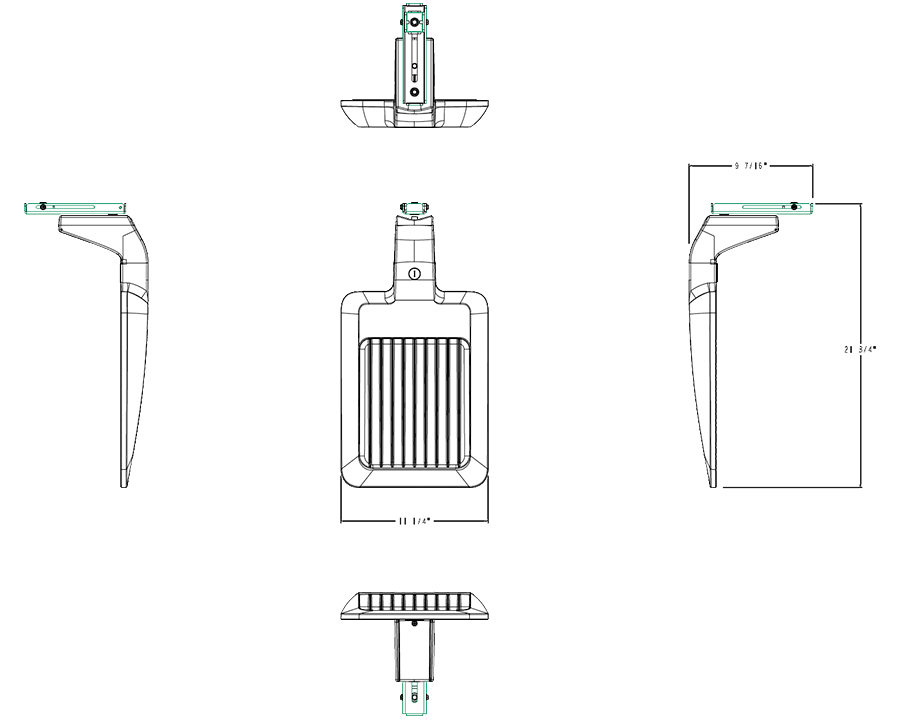 RAB A34T3S Type III LED Area Light – Selectable 50W/80W/100W – Selectable 3000K/4000K/5000K – 7357-15508 Lumens – 120-277V – Pole Mount – Bronze Finish