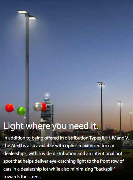 RAB ALEDL2TSFN ALEDL Type II LED Area Light – 170W-260W Selectable – 4000K – 24929-36872 Lumens – 120-277V – Slipfitter Mount – Bronze Finish
