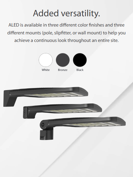 RAB ALEDL2TSFN ALEDL Type II LED Area Light – 170W-260W Selectable – 4000K – 24929-36872 Lumens – 120-277V – Slipfitter Mount – Bronze Finish