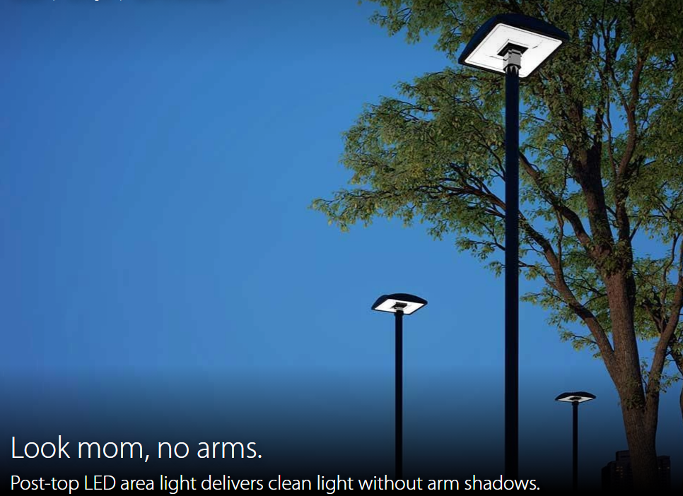 RAB ALED5S78N/D10 ALED Square LED Post Top Area Light – 78W – 4000K – Type V Distribution – 9587 Lumens – 0-10V Dimming  – 120-277V – Bronze Finish