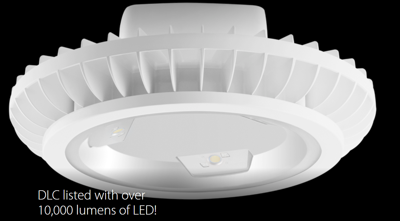 RAB BAYLED104W BAYLED LED Round High Bay – 104W – 5000K – 14942 Lumens – 120-277V – Hook & Cord Mount – White Finish