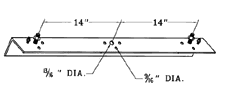 Dimension drawing of the RAB BCAT2 Galvanized Crossarm Mount Bracketshowing fixture dimensions and mounting measurements.
