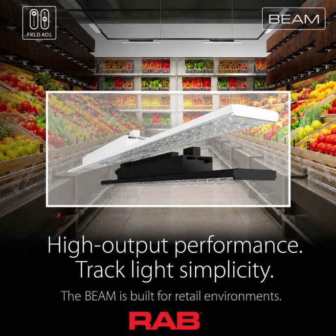 RAB TKBEAM2B BEAM Linear Track Light – 2ft – Selectable 15W/22W/30W – Selectable 2700K/3000K/3500K/4000K/5000K – 2339-4127 Lumens – 120V – Black Finish