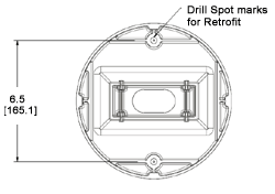 Dimension drawing of the RAB BOLBASE RETRO Bollard Retrofit Base Adapter – Bronze Finishshowing fixture dimensions and mounting measurements.