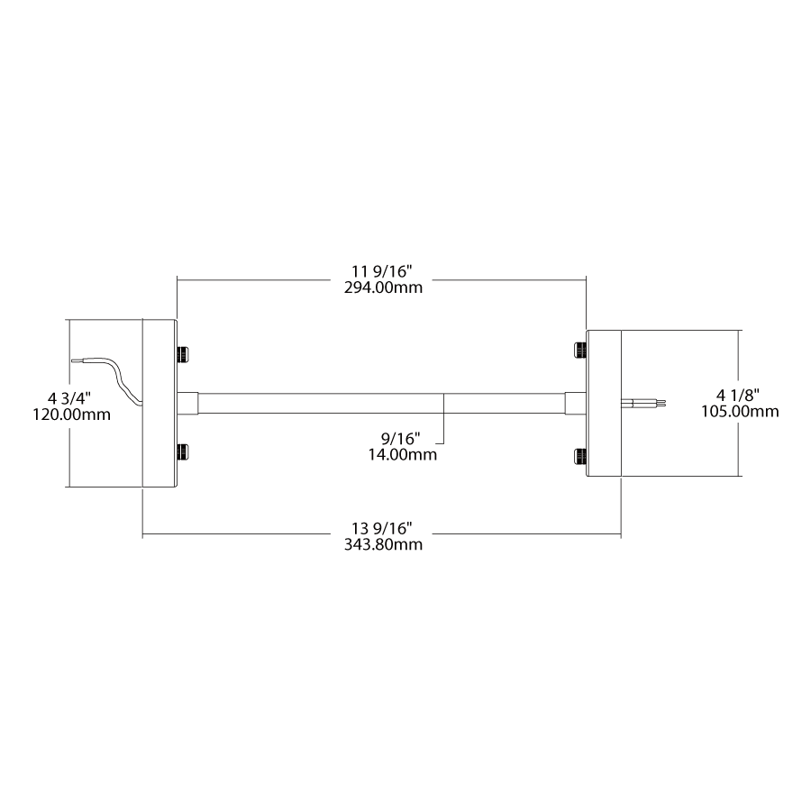 Dimension drawing of the RAB CRVFA-CONVERTIBLE-KIT CURV Flush Mount Convertible Kit – Brushed Nickel – Round Smooth Trimshowing fixture dimensions and mounting measurements.