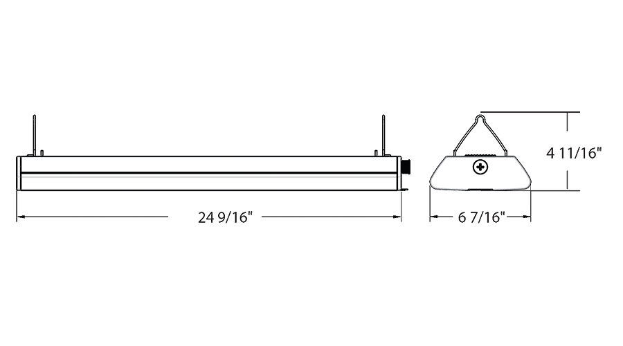 RAB CW2/E Field-Adjustable LED Wraparound Light – 2ft – Selectable 11W/17W/22W – Selectable 3500K/4000K/5000K – 1503-3040 Lumens – 120-277V – Emergency Battery Backup – Seashell Finish