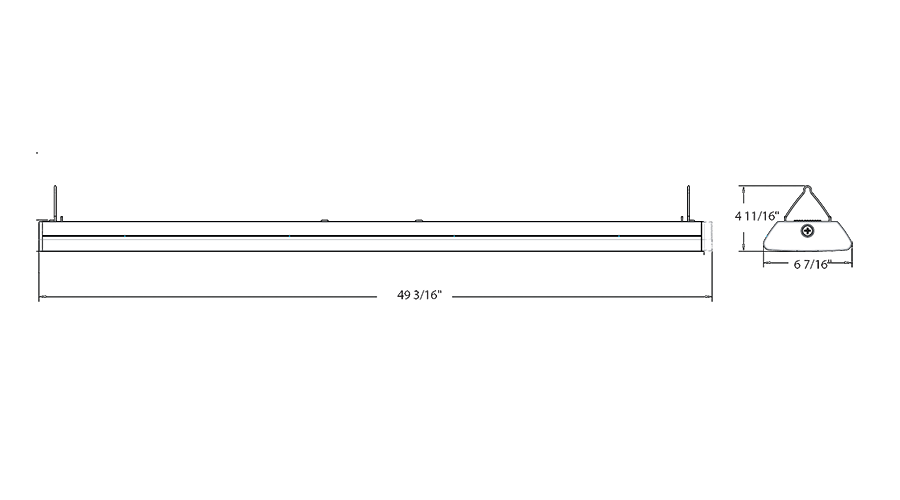RAB CW4/E Field-Adjustable LED Wraparound Light – 4ft – Selectable 22W/33W/44W – Selectable 3500K/4000K/5000K – 3105-6191 Lumens – 120-277V – Emergency Battery Backup – Seashell Finish