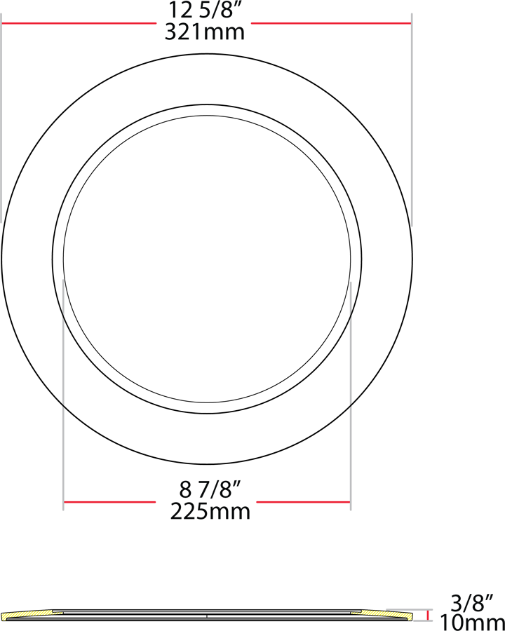 RAB DL8-10GOOF/R/P Recessed Downlight Goof Ring Extender Kit – 8in–10in – White Finish