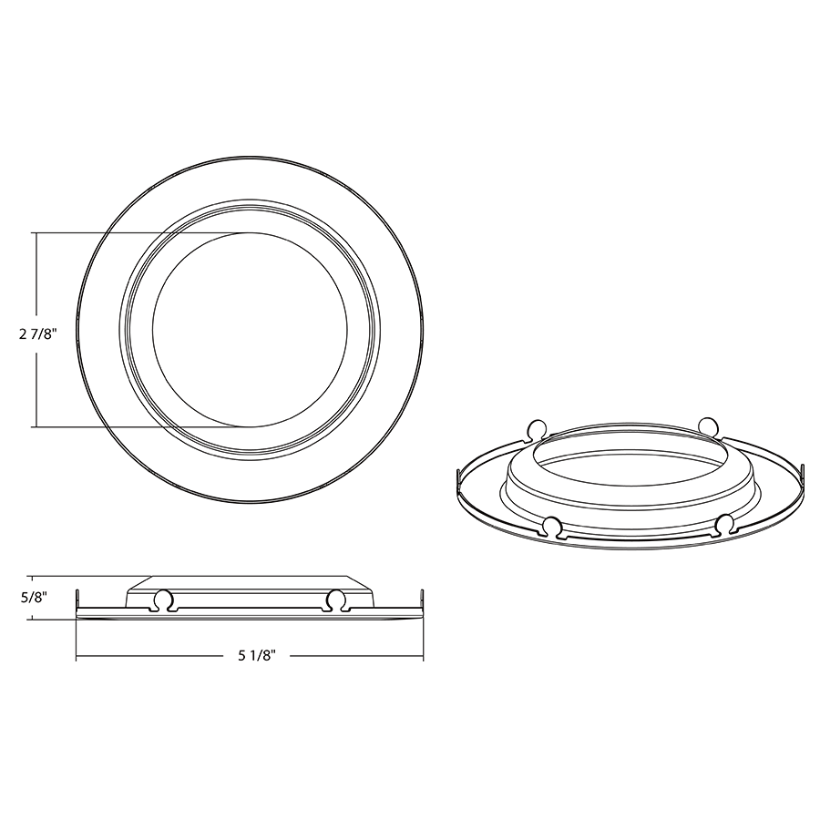 RAB DLTRIM/R4RS-BRZ 4in Recessed Retrofit Downlight Trim – Round – Smooth Trim – Deep Bronze Finish